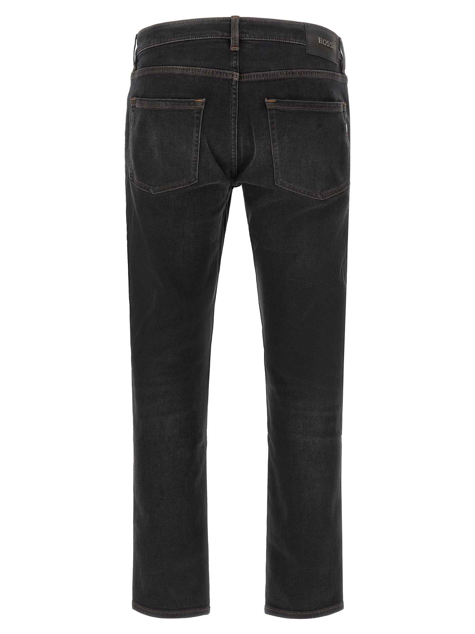 Hugo Boss Black Cotton Straight-Leg Jeans