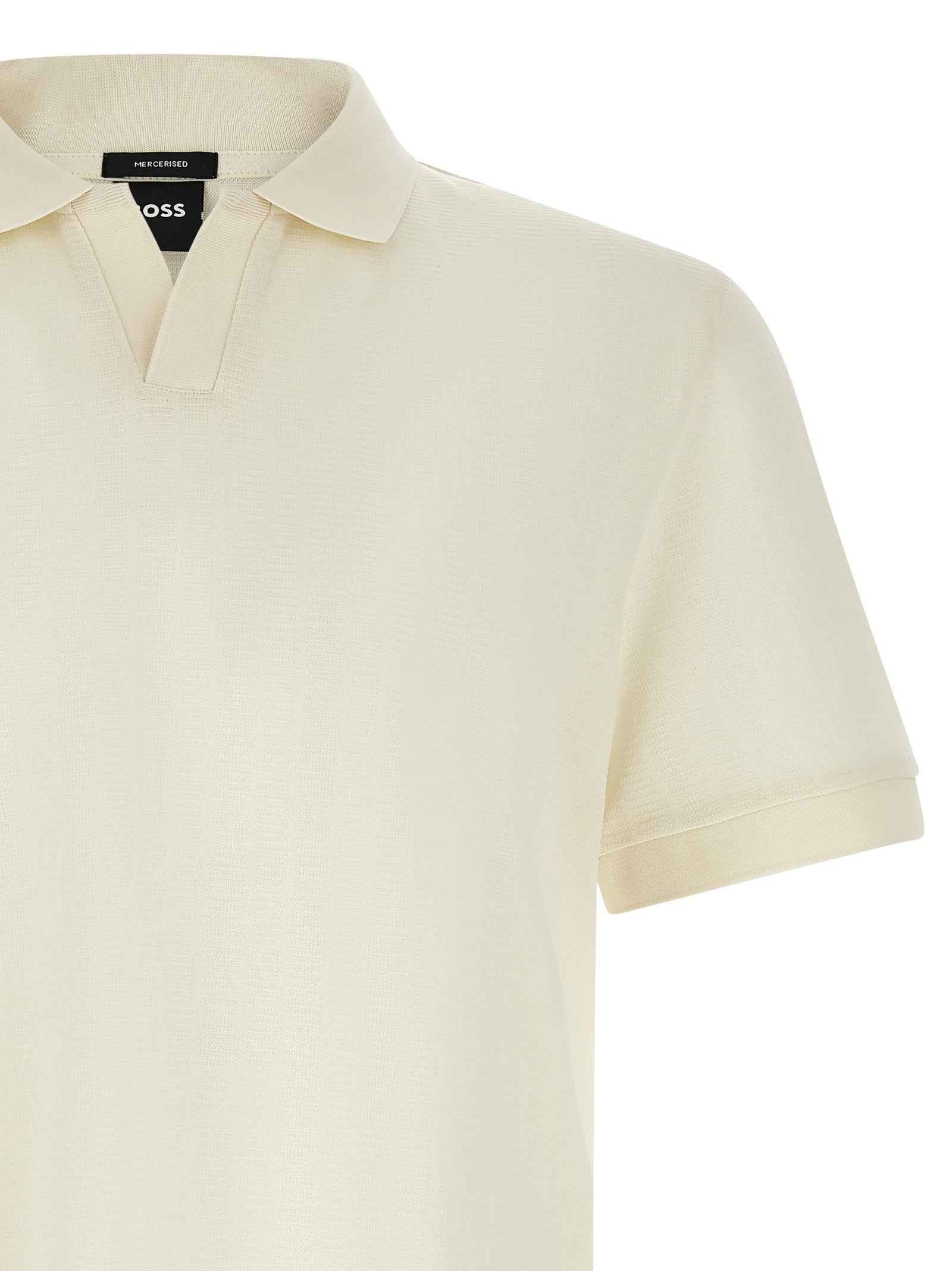 Hugo Boss White Cotton Polo Shirt