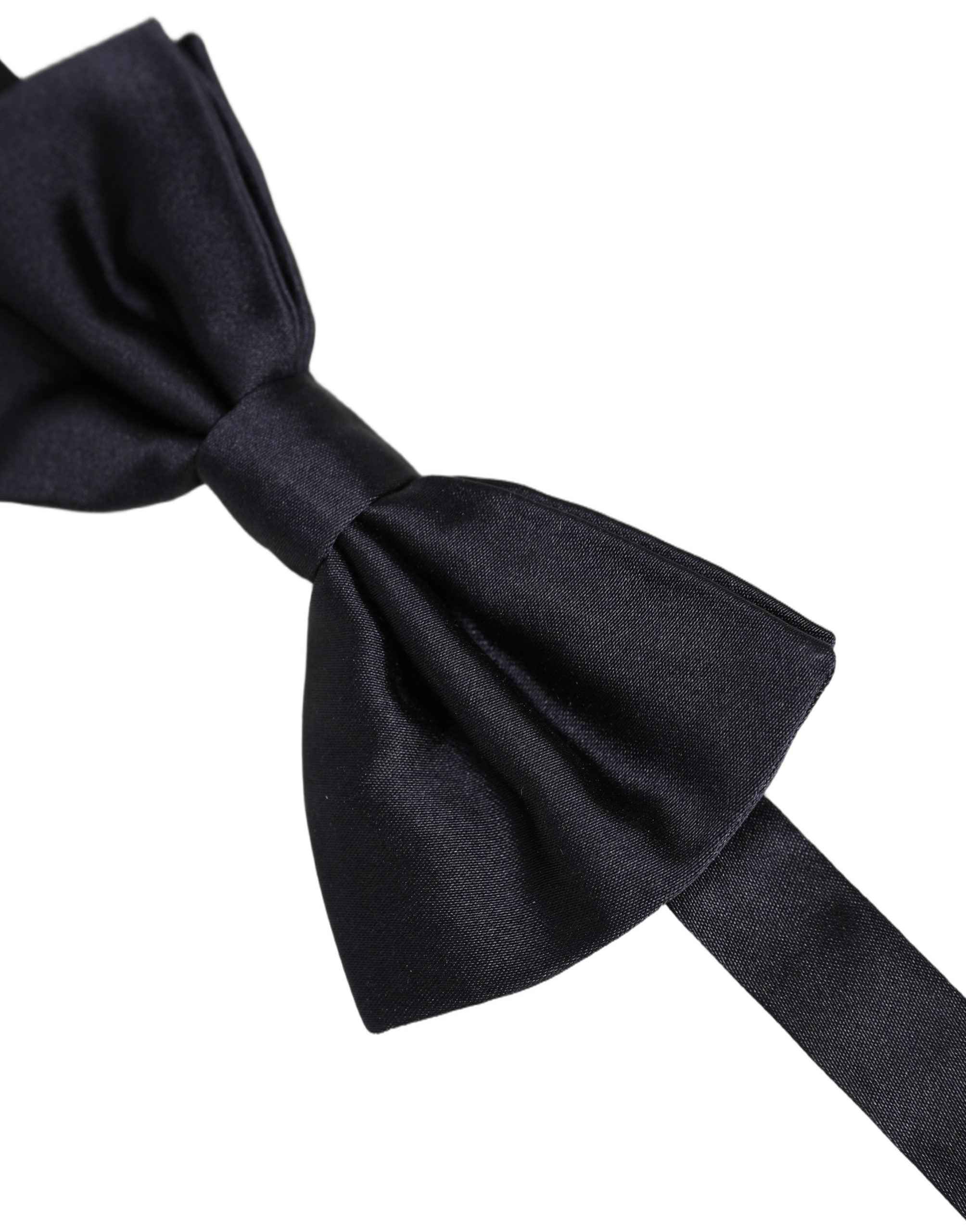 Dolce & Gabbana Men Black 100% Silk Adjustable Neck Papillon Bow Tie