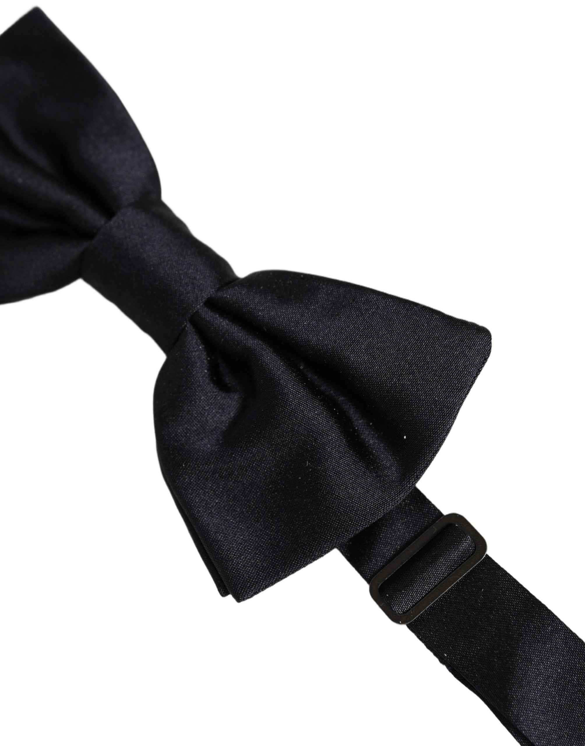 Dolce & Gabbana Men Black 100% Silk Adjustable Neck Papillon Bow Tie