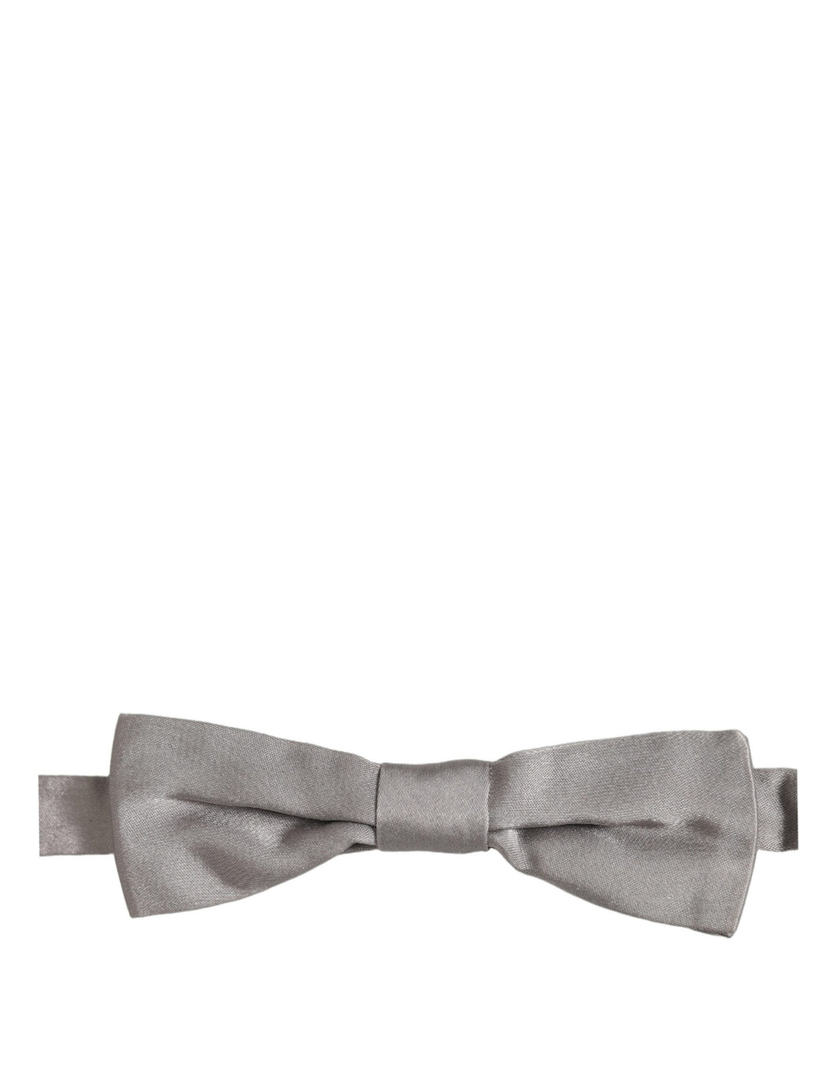 Dolce & Gabbana Men Gray 100% Silk Adjustable Neck Papillon Bow Tie