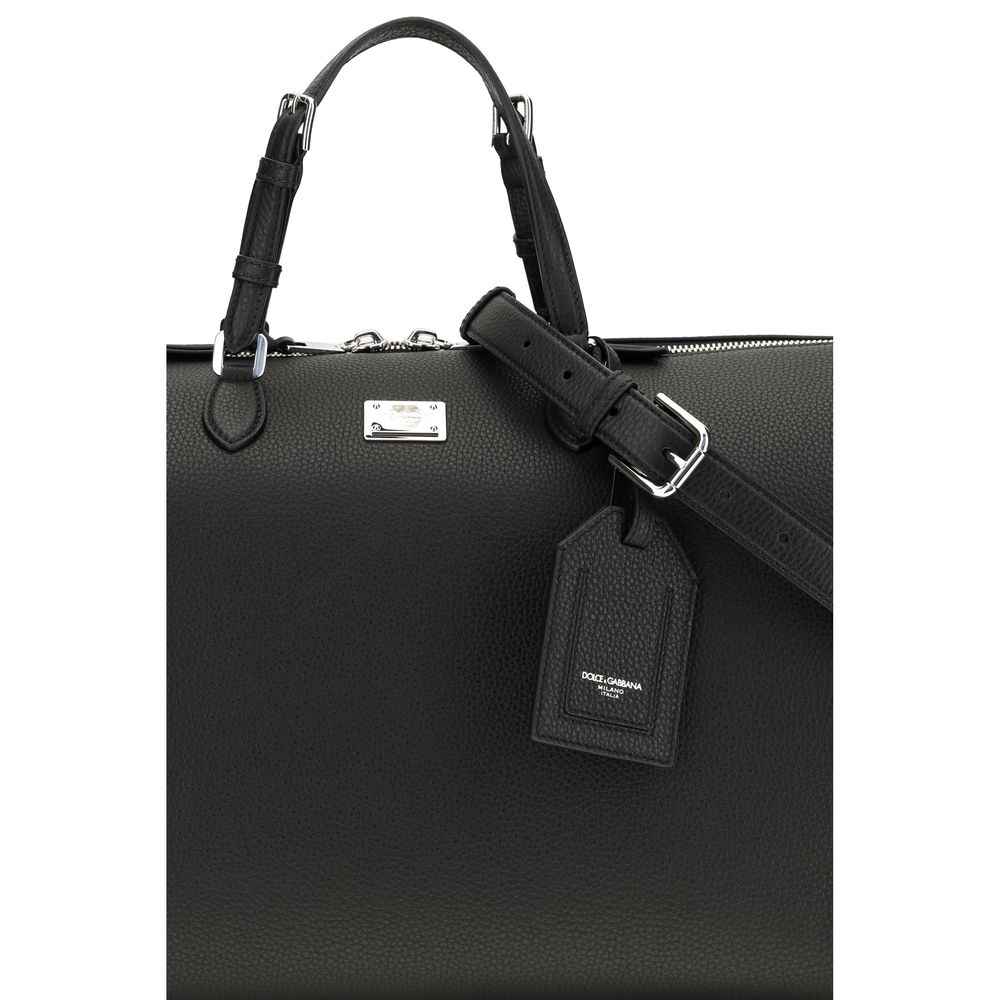 Dolce & Gabbana Black Calf Leather Bos Taurus Luggage And Travel