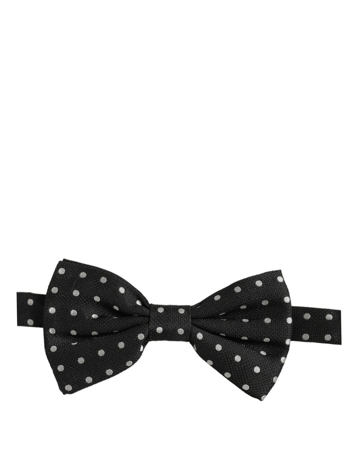 Dolce & Gabbana Black White Polka Dot Adjustable Neck Papillon Bow Tie