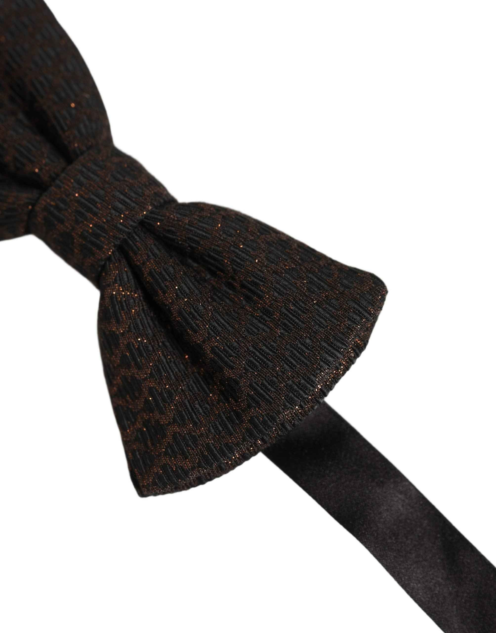 Dolce & Gabbana Men Brown 100% Silk Adjustable Neck Papillon Bow Tie