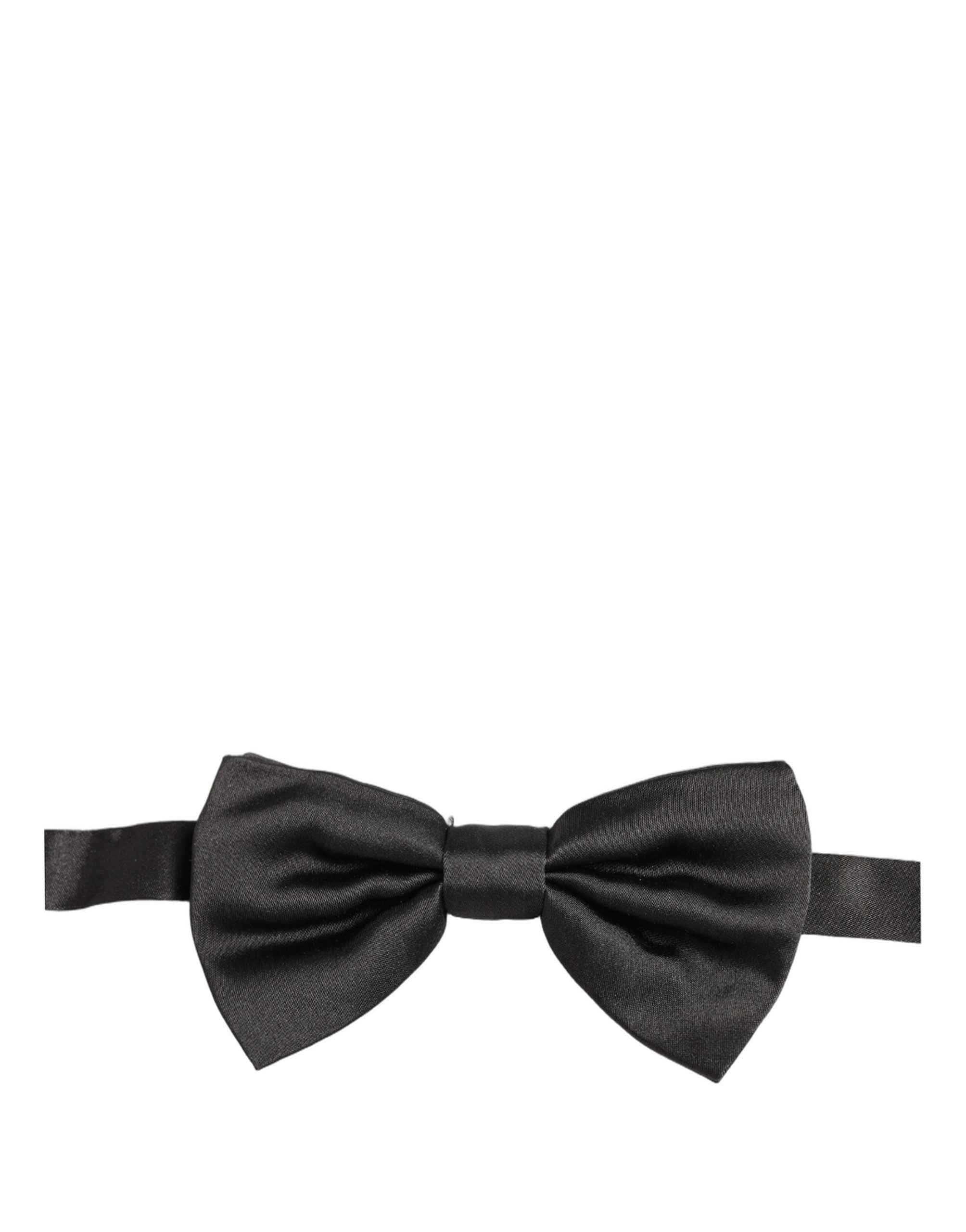 Dolce & Gabbana Men Black 100% Silk Adjustable Neck Papillon Bow Tie