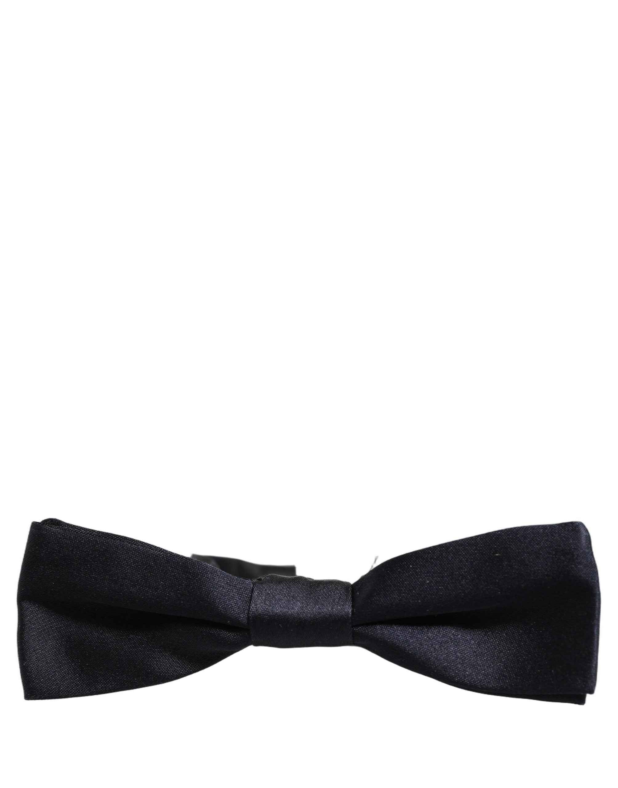 Dolce & Gabbana Men Black 100% Silk Adjustable Neck Papillon Bow Tie