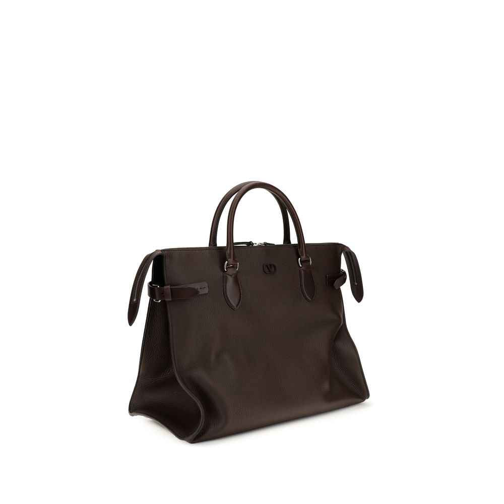 Valentino Garavani Brown Calf Leather Bos Taurus Handbag