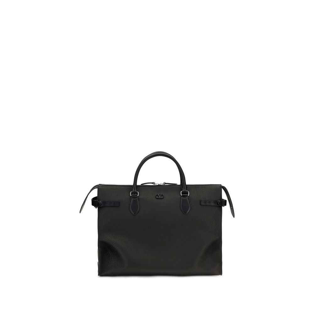 Valentino Garavani Black Calf Leather Bos Taurus Handbag