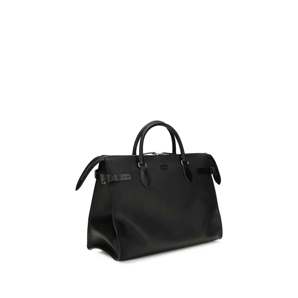 Valentino Garavani Black Calf Leather Bos Taurus Handbag