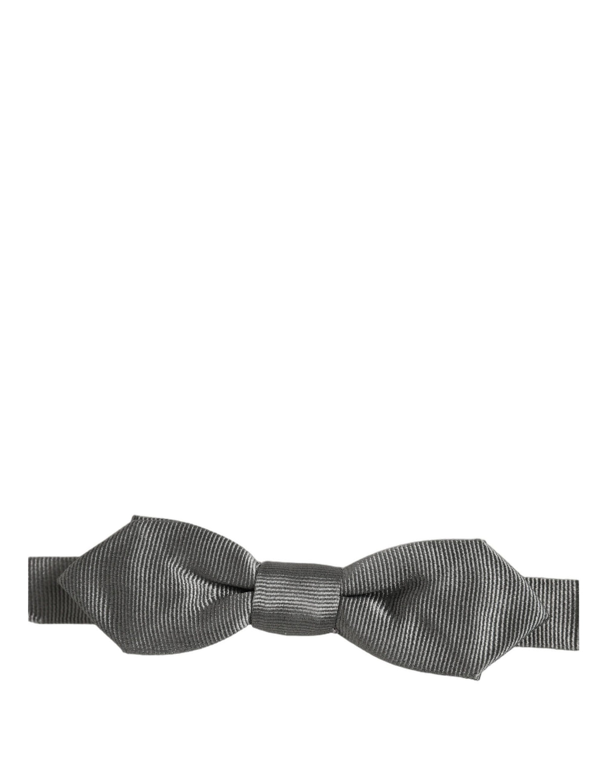 Dolce & Gabbana Men Gray 100% Silk Adjustable Neck Papillon Bow Tie
