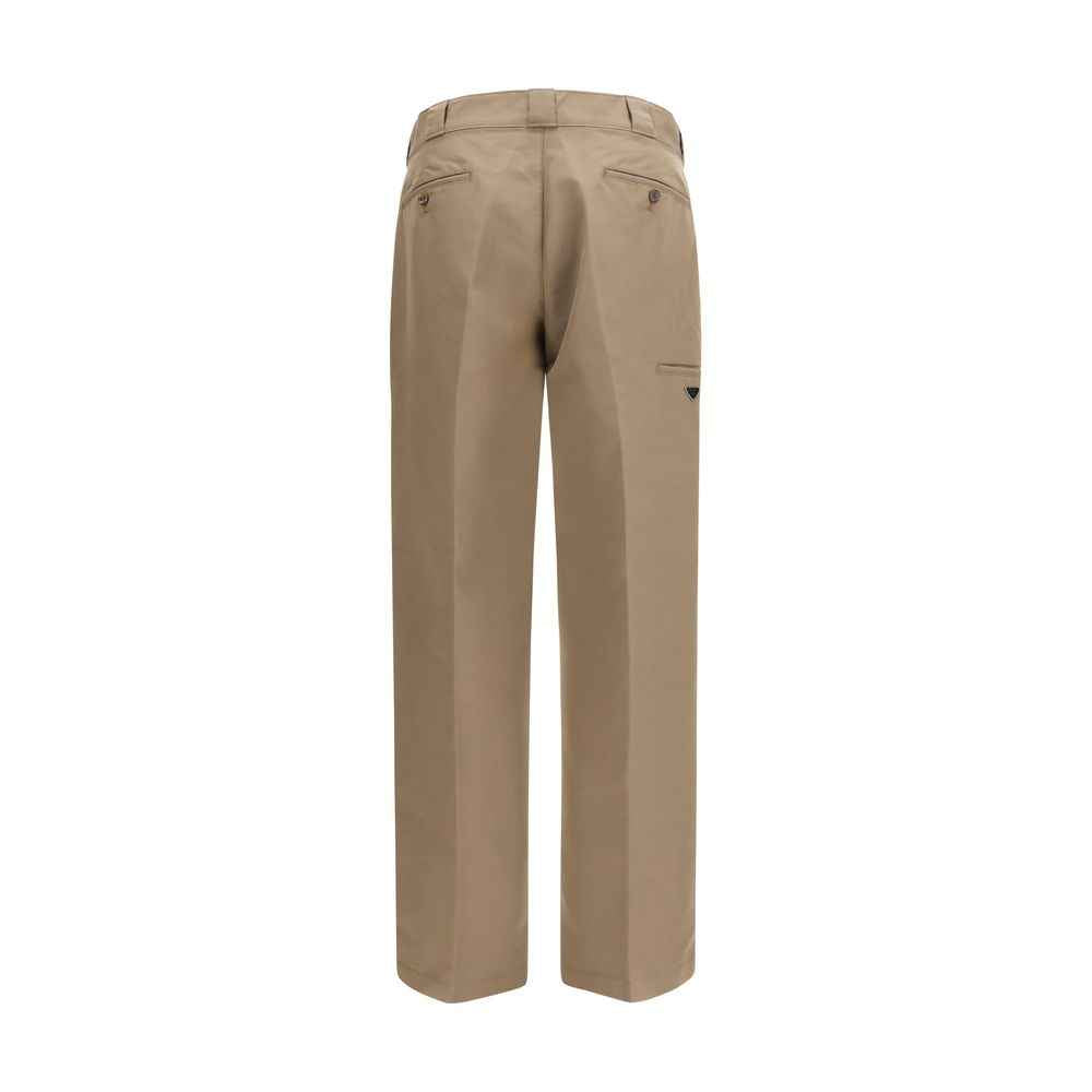 Prada Brown Cotton Casual Pants