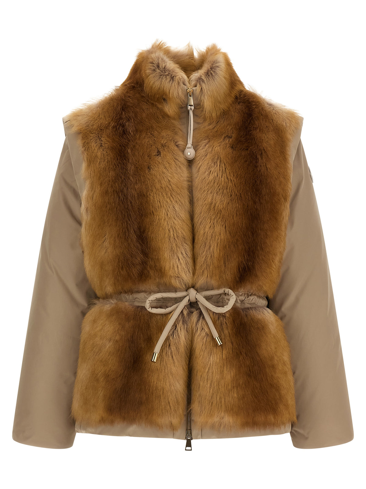 Moncler Beige Polyester Sleeveless Jacket