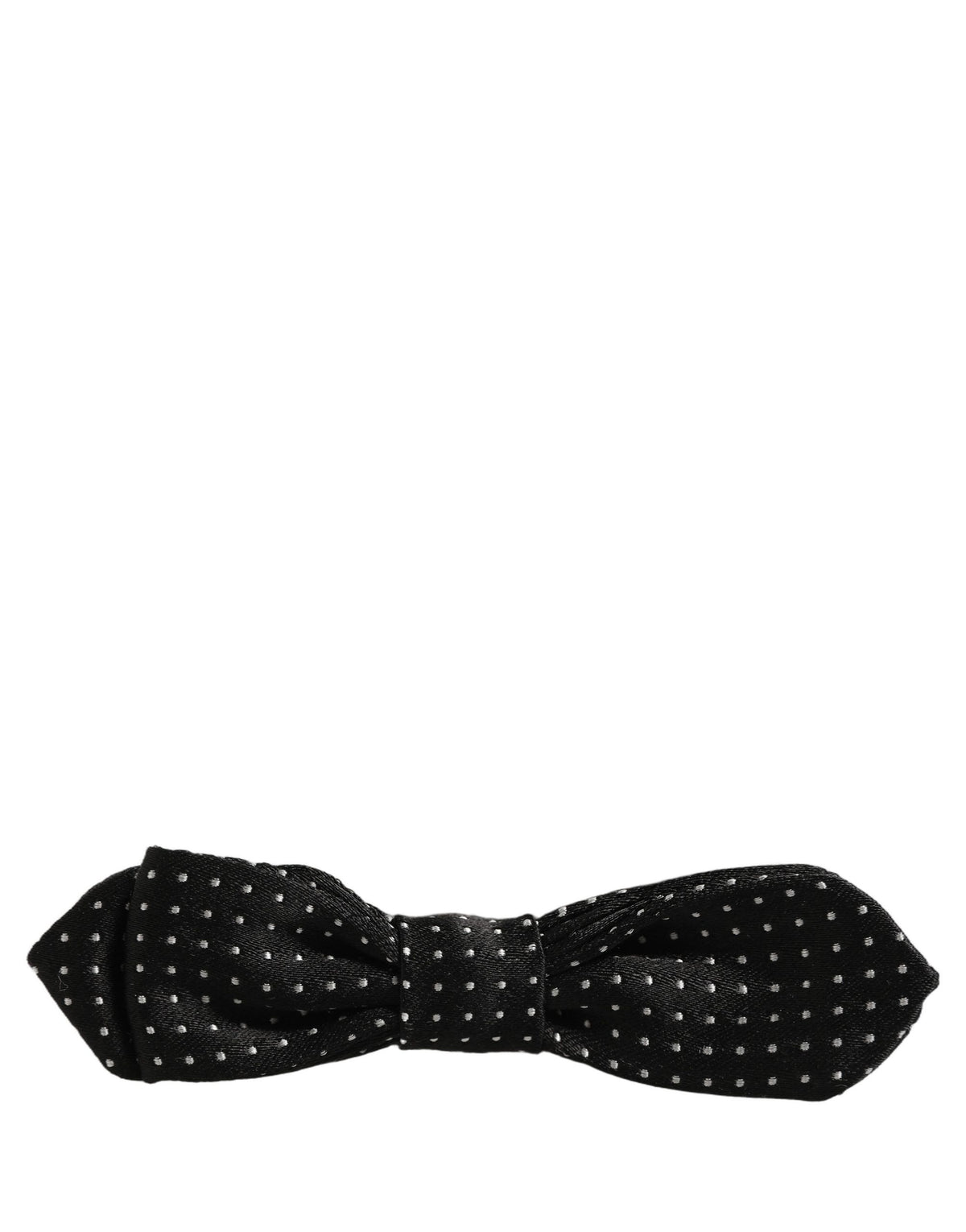 Dolce & Gabbana Black Dark Gray Polka Dot Adjustable Neck Papillon Bow Tie
