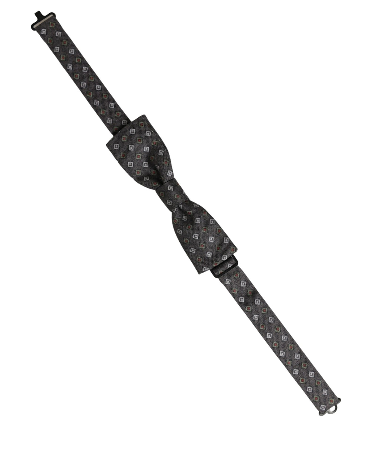 Dolce & Gabbana Men Dark Gray Geometric Adjustable Bow Tie