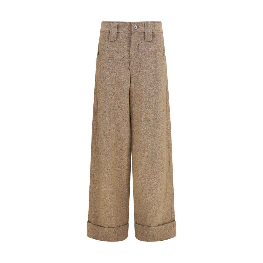 Brunello Cucinelli Beige Wool Oves Aries Casual Pants
