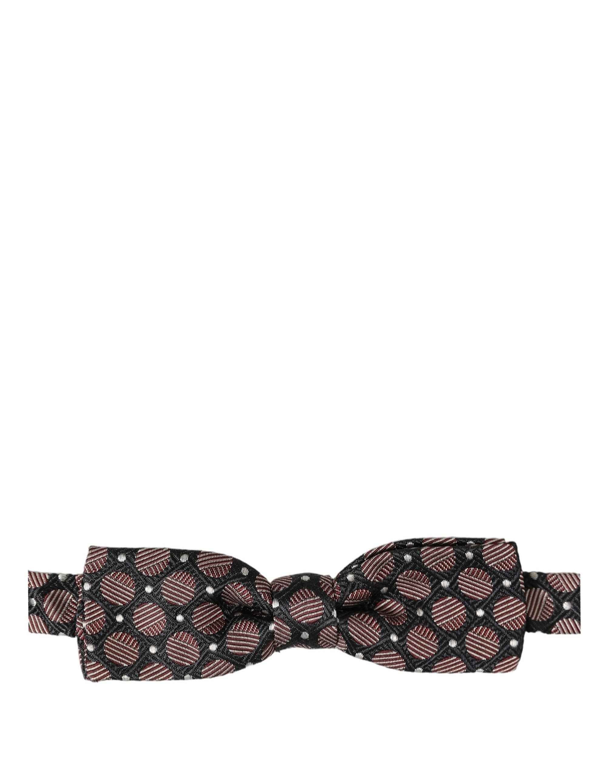 Dolce & Gabbana Multicolor Geometric Silk Adjustable Neck Papillon Bow Tie