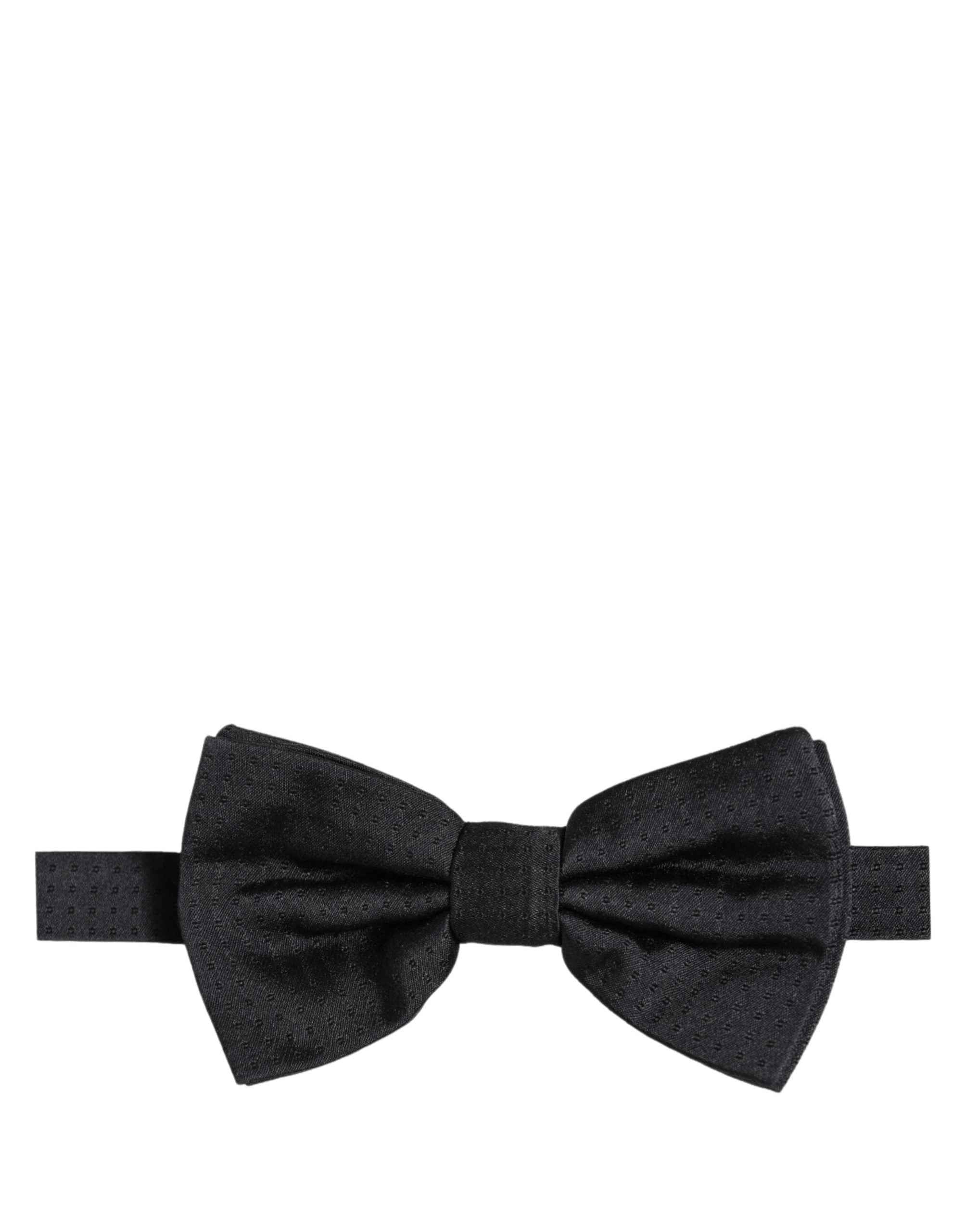 Dolce & Gabbana Men Black 100% Silk Adjustable Neck Papillon Bow Tie