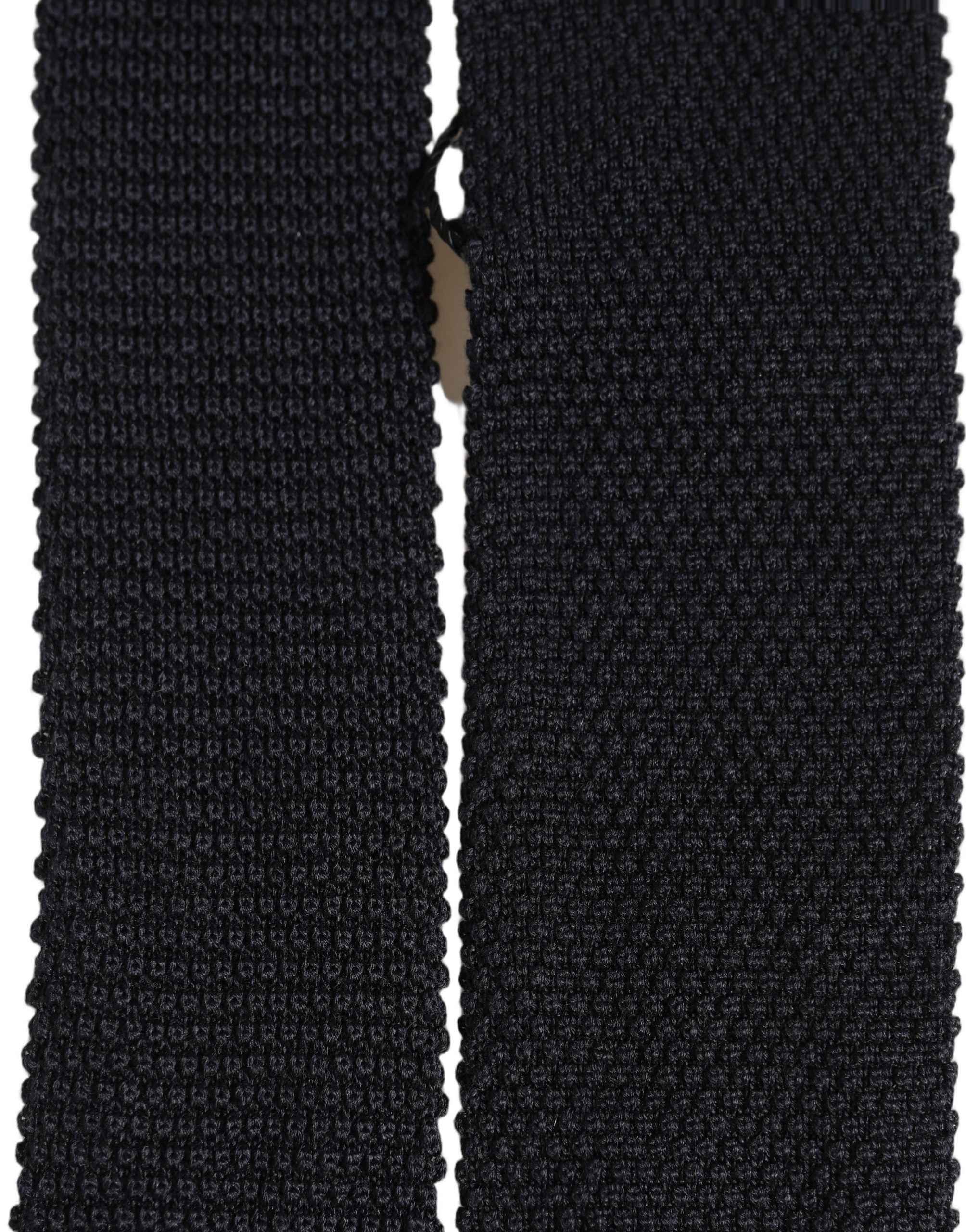Dolce & Gabbana Men Black 100% Silk Adjustable Men Tied Necktie Tie