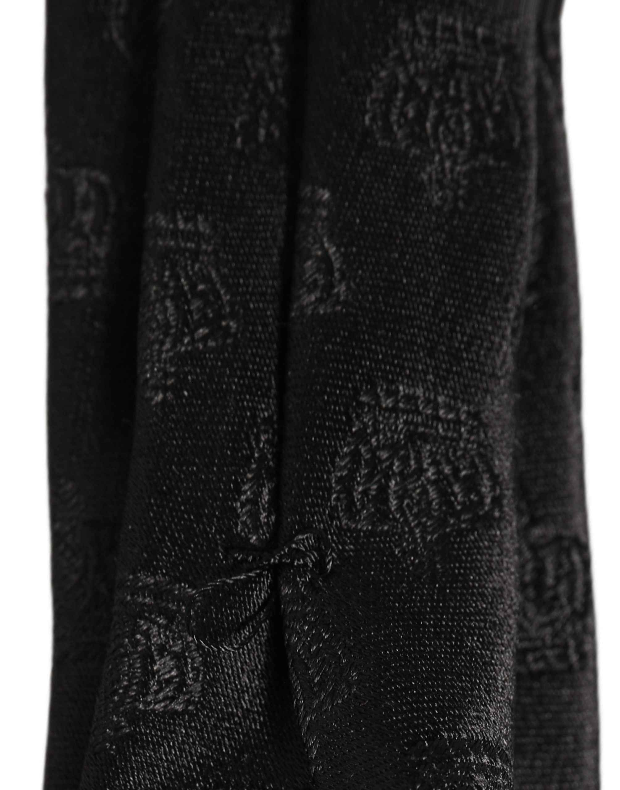 Dolce & Gabbana Men Black Crown Print Silk Adjustable Tied Necktie Tie