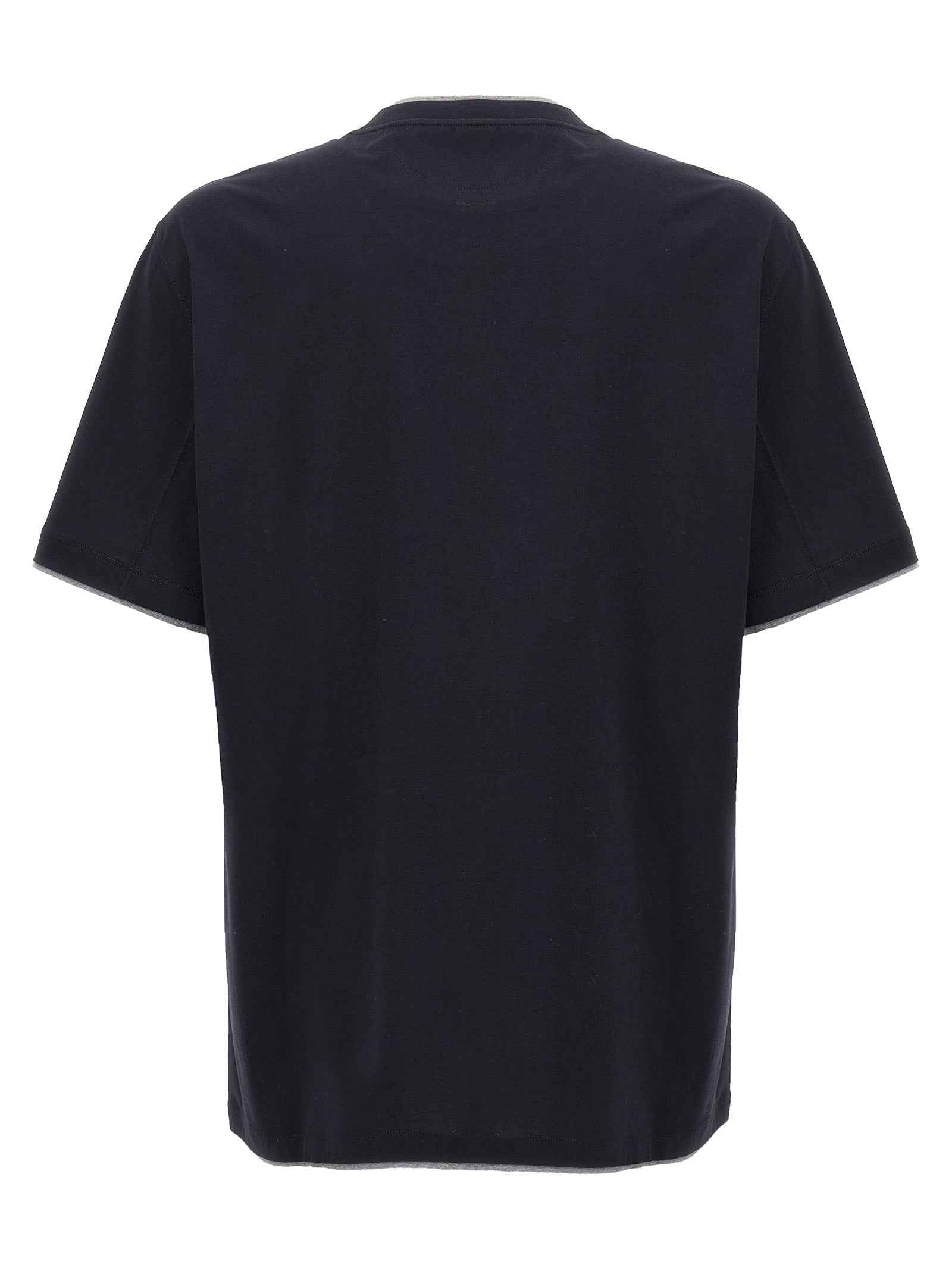 Brunello Cucinelli Blue Cotton T-Shirt