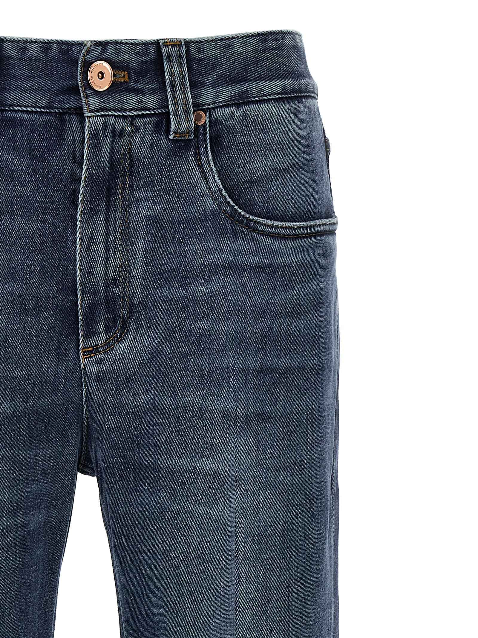 Brunello Cucinelli Blue Cotton Relaxed Fit Jeans