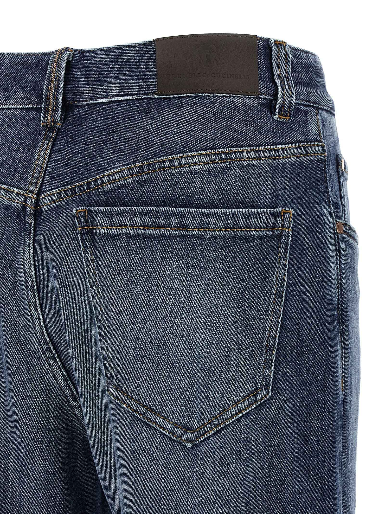 Brunello Cucinelli Blue Cotton Relaxed Fit Jeans