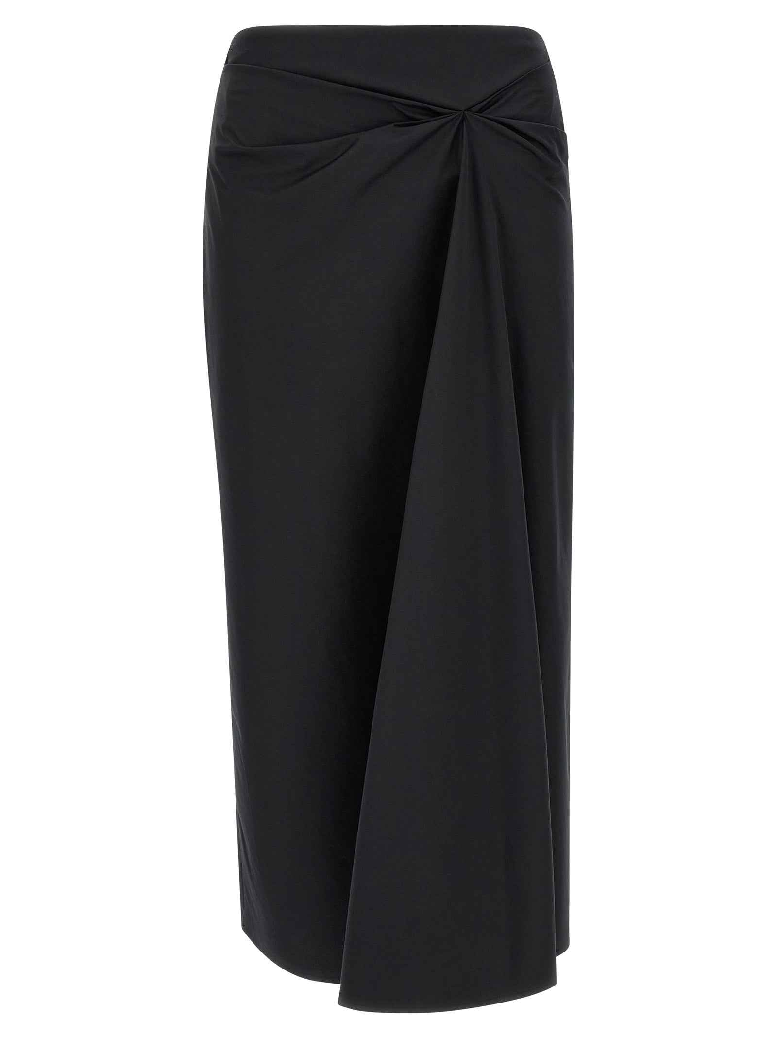 Max Mara Black Cotton Midi Skirt