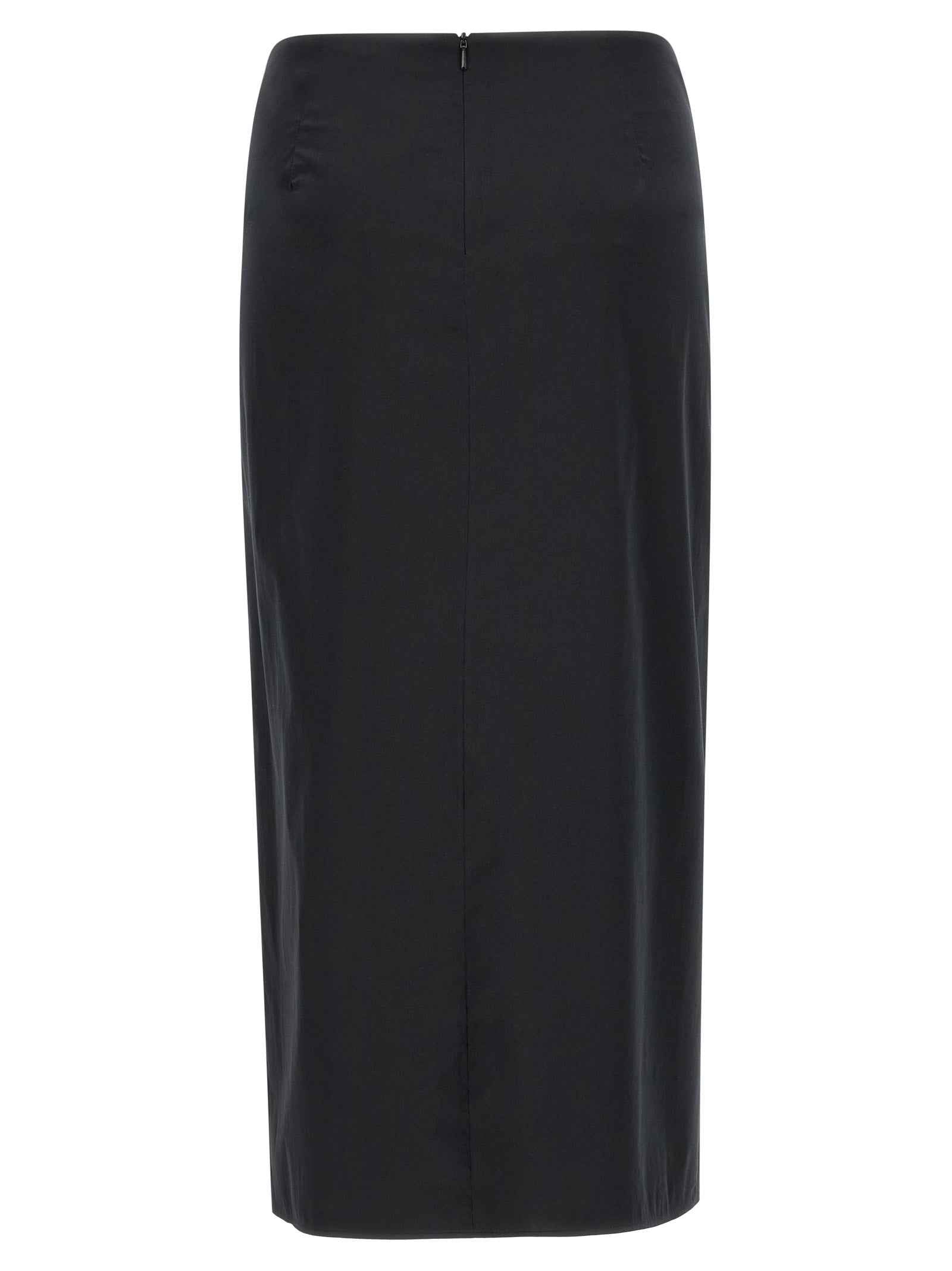 Max Mara Black Cotton Midi Skirt