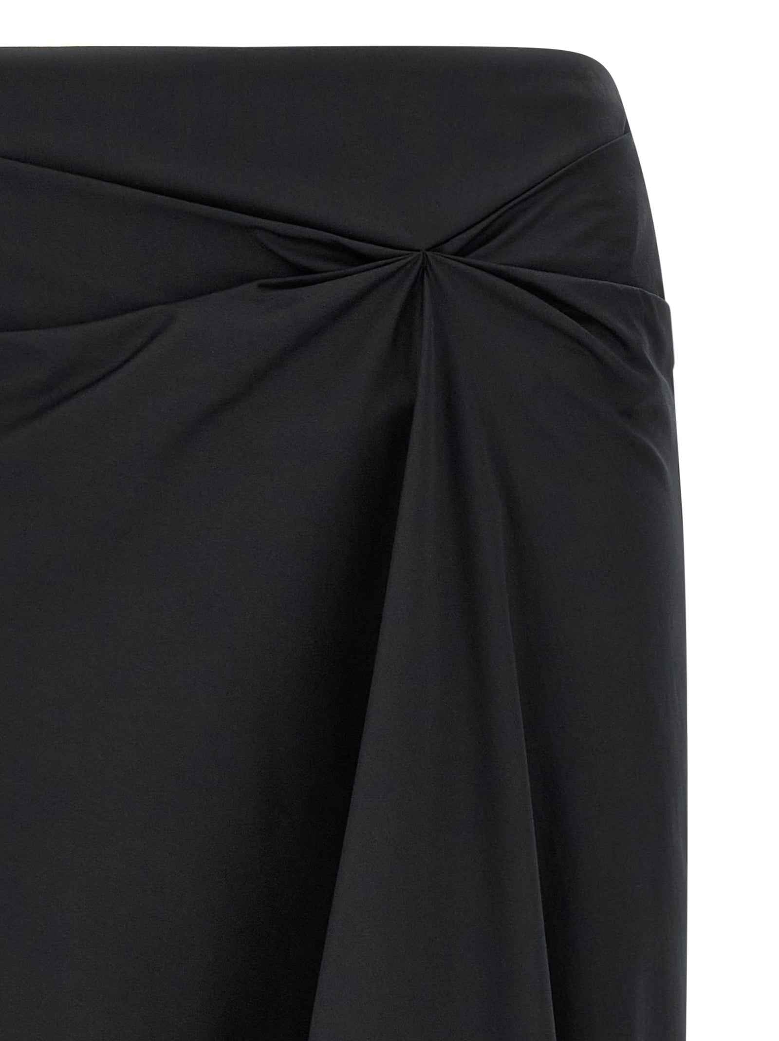 Max Mara Black Cotton Midi Skirt