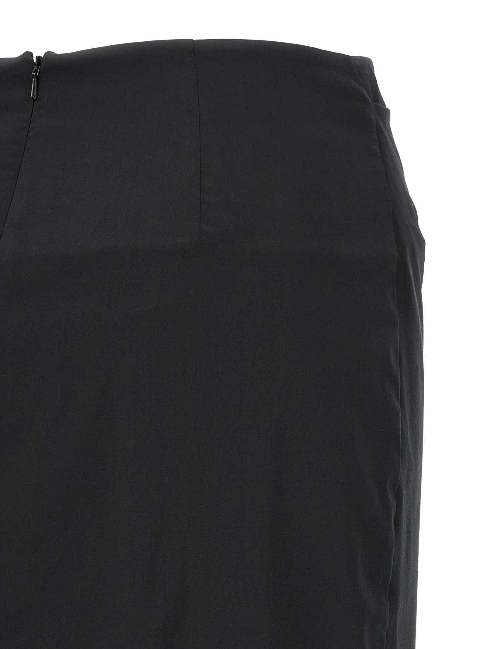 Max Mara Black Cotton Midi Skirt