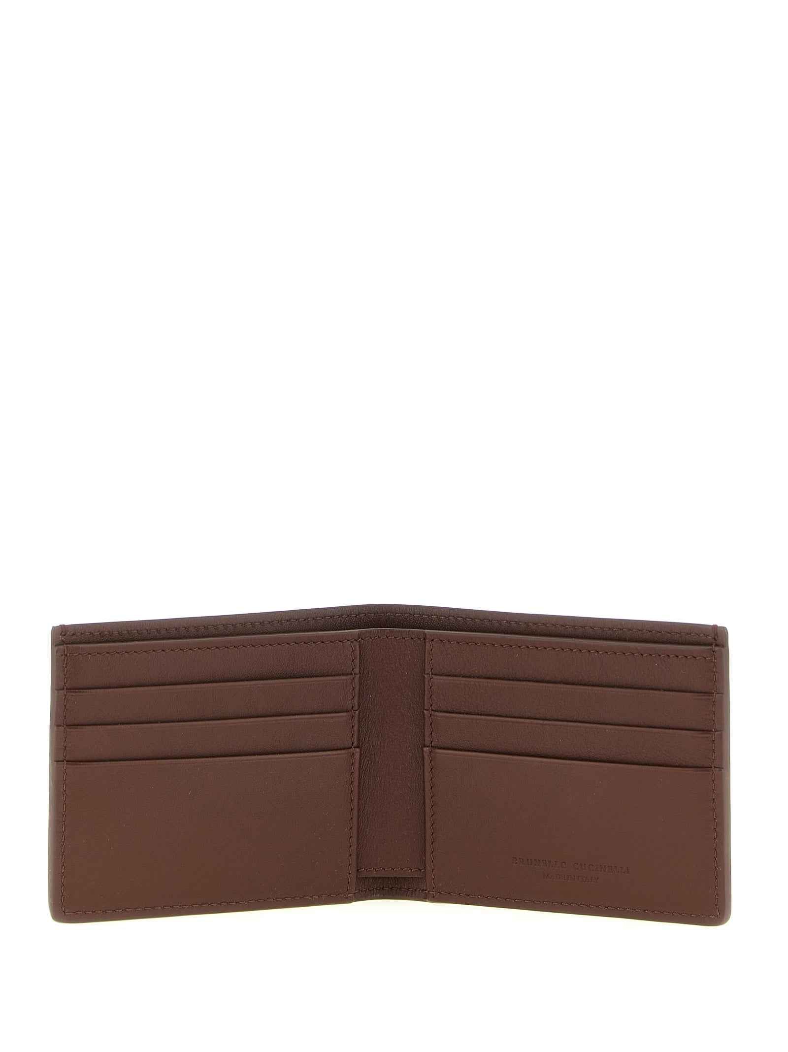 Brunello Cucinelli Brown Calfskin Leather Wallet