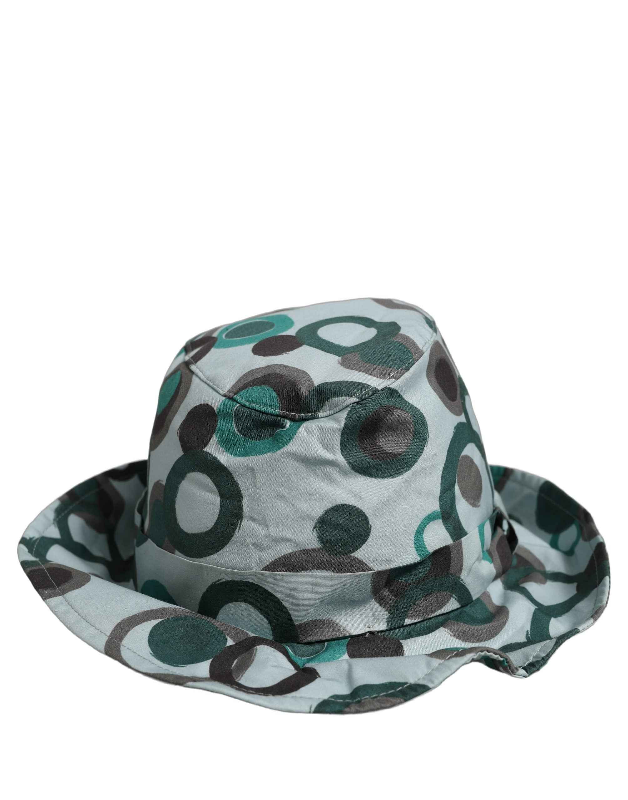 Dolce & Gabbana Teal Cotton Big Polka Dot Pattern Bucket Hat