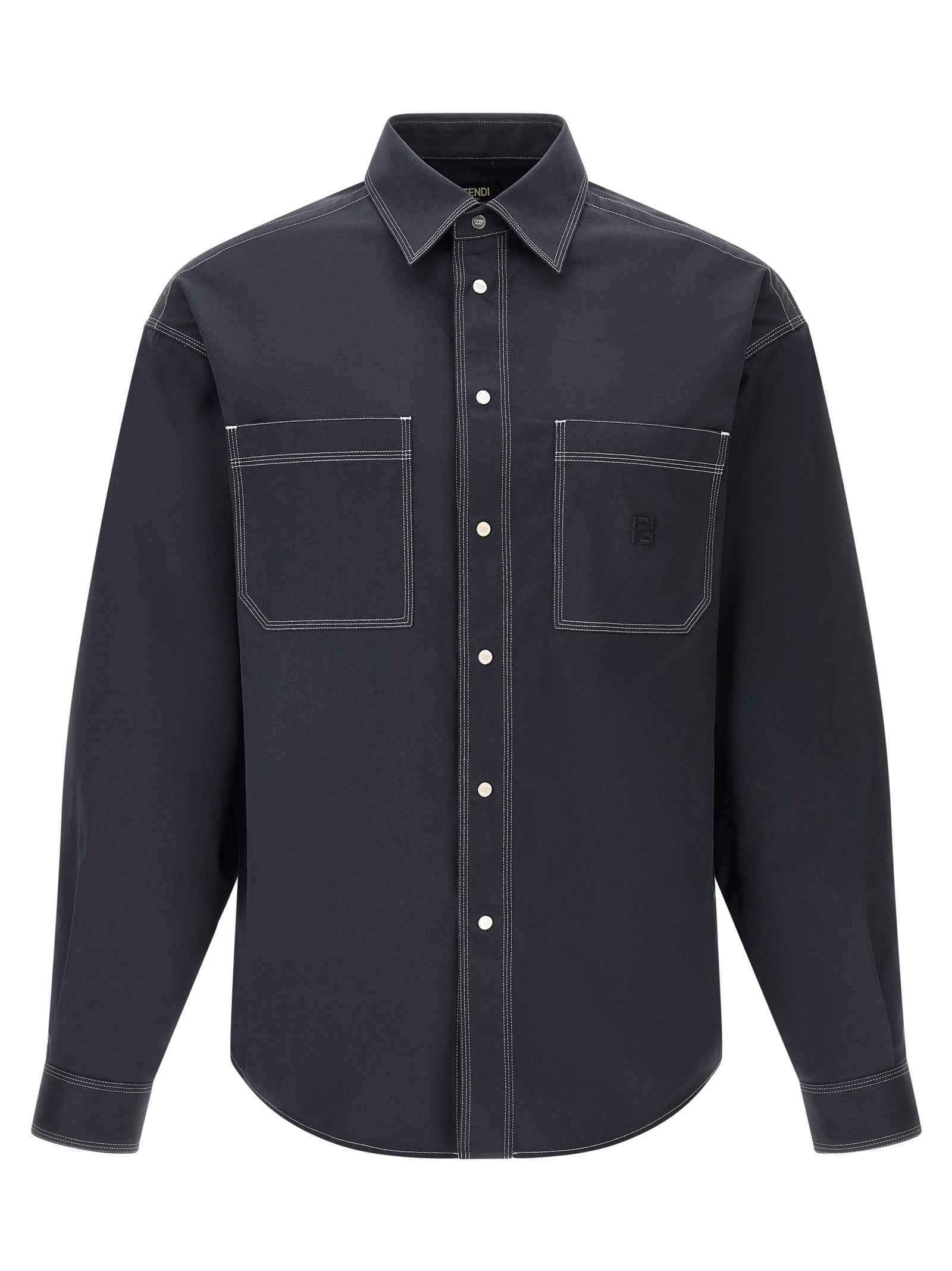 Fendi Blue Cotton Blouse
