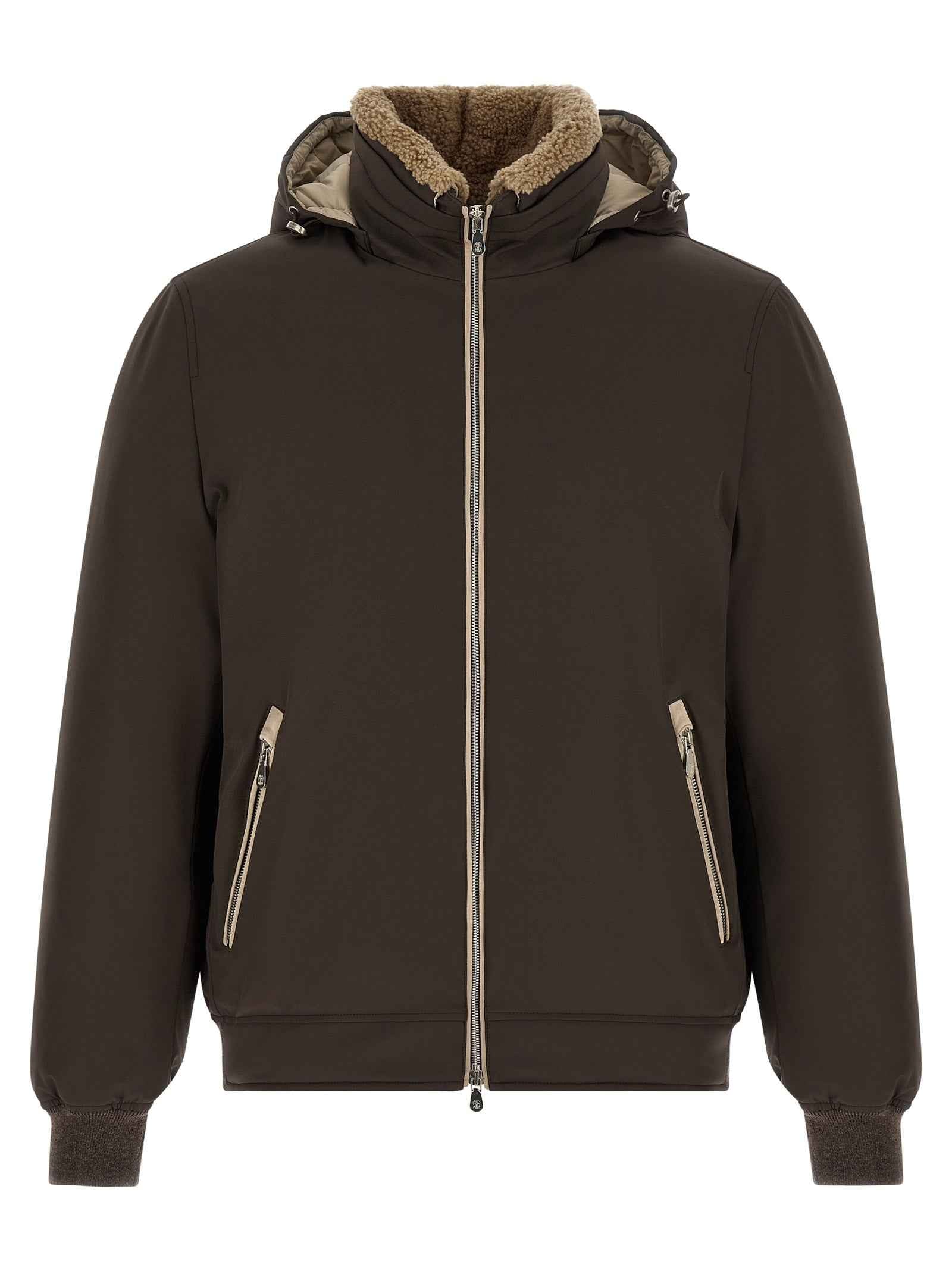 Brunello Cucinelli Brown Polyamide Full-Length Jacket