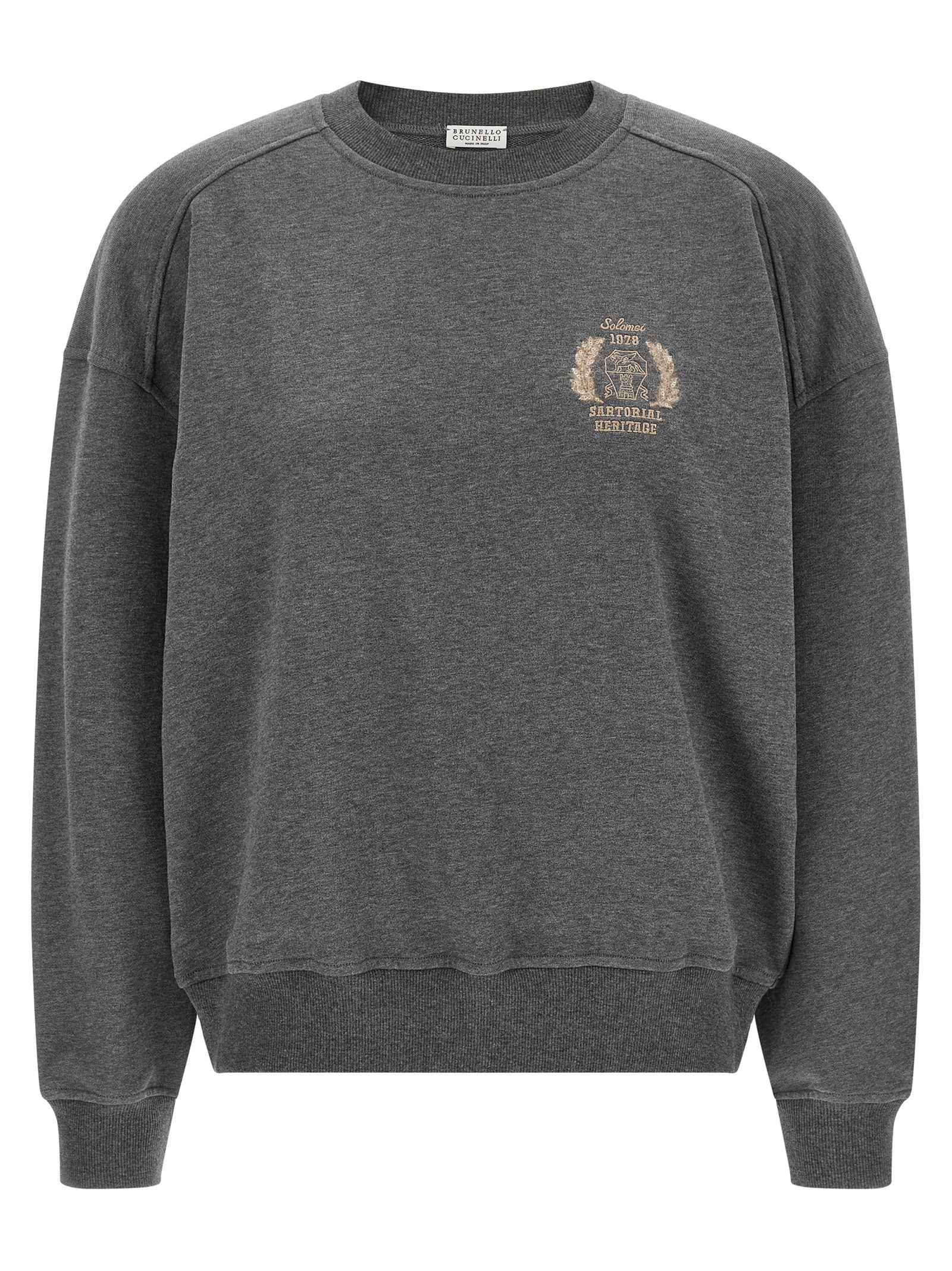 Brunello Cucinelli Gray Cotton Sweatshirt