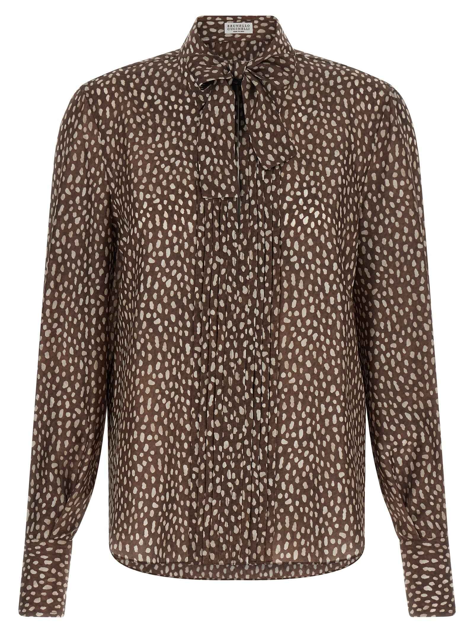 Brunello Cucinelli Brown Silk Blouse