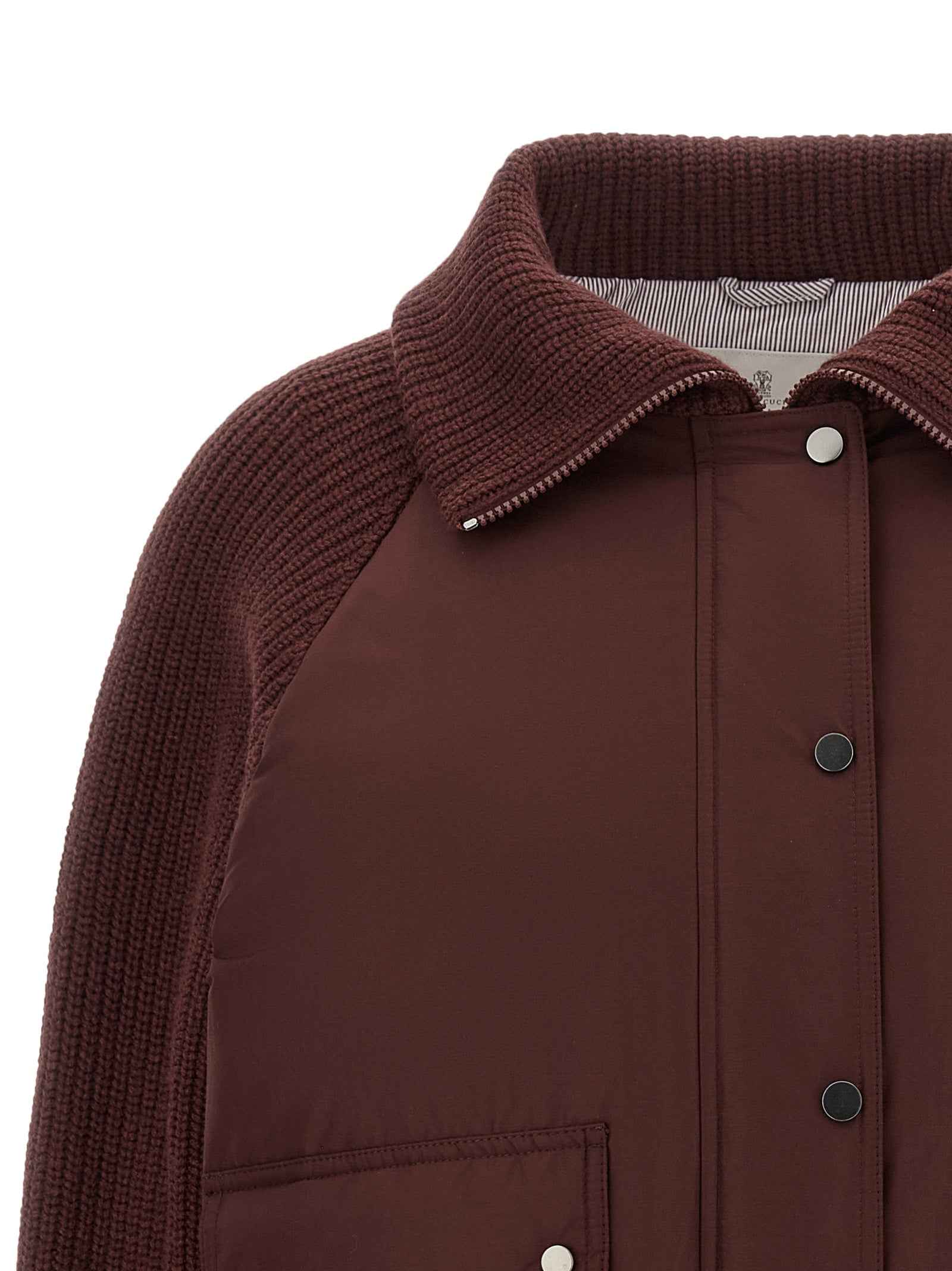 Brunello Cucinelli Bordeaux Cotton Bomber