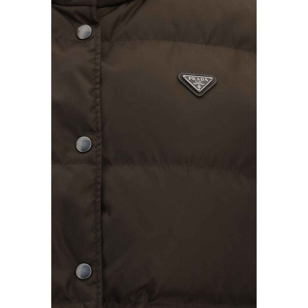 Prada Brown Goose Down Sleeveless Jacket