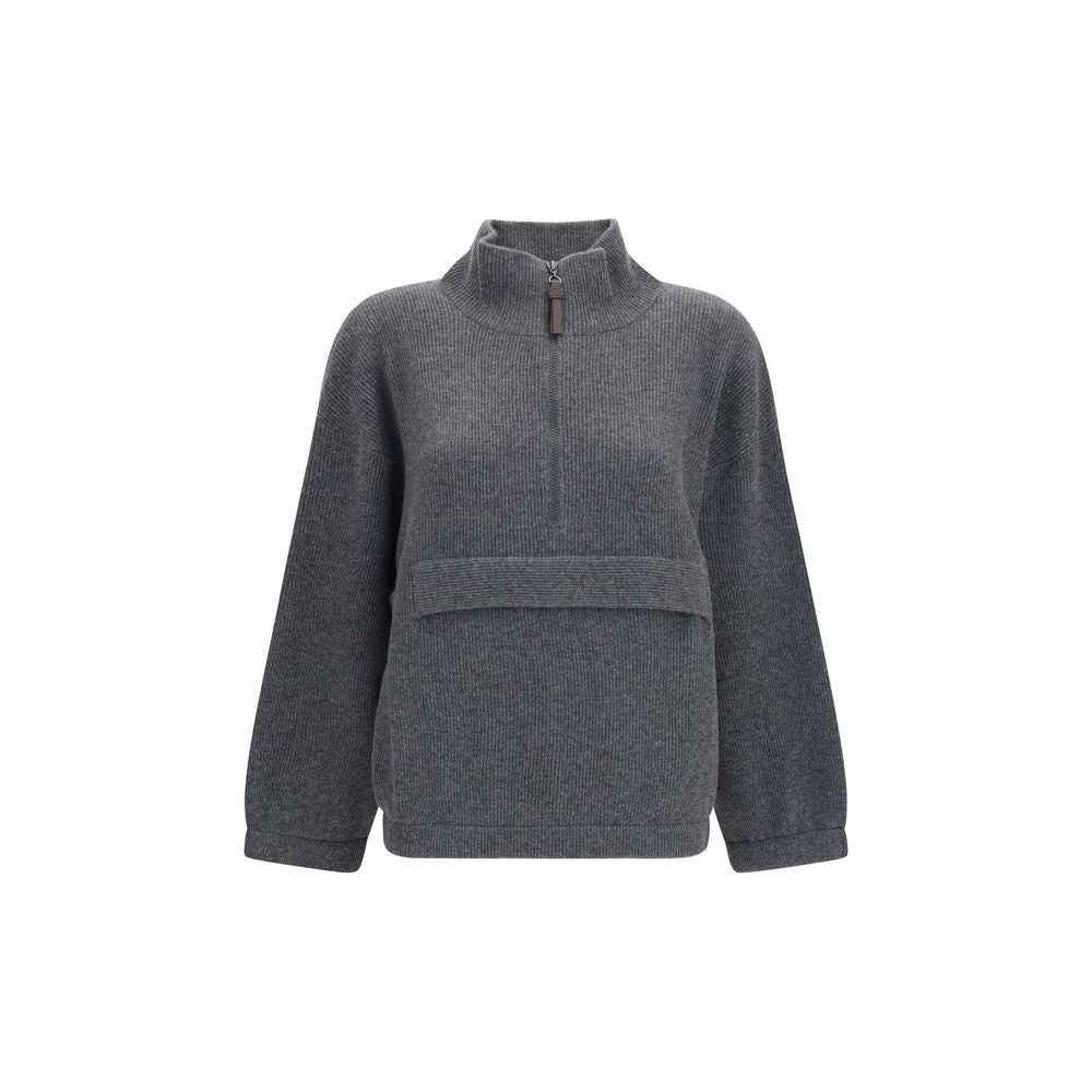 Brunello Cucinelli Gray Cashmere Sweatshirt