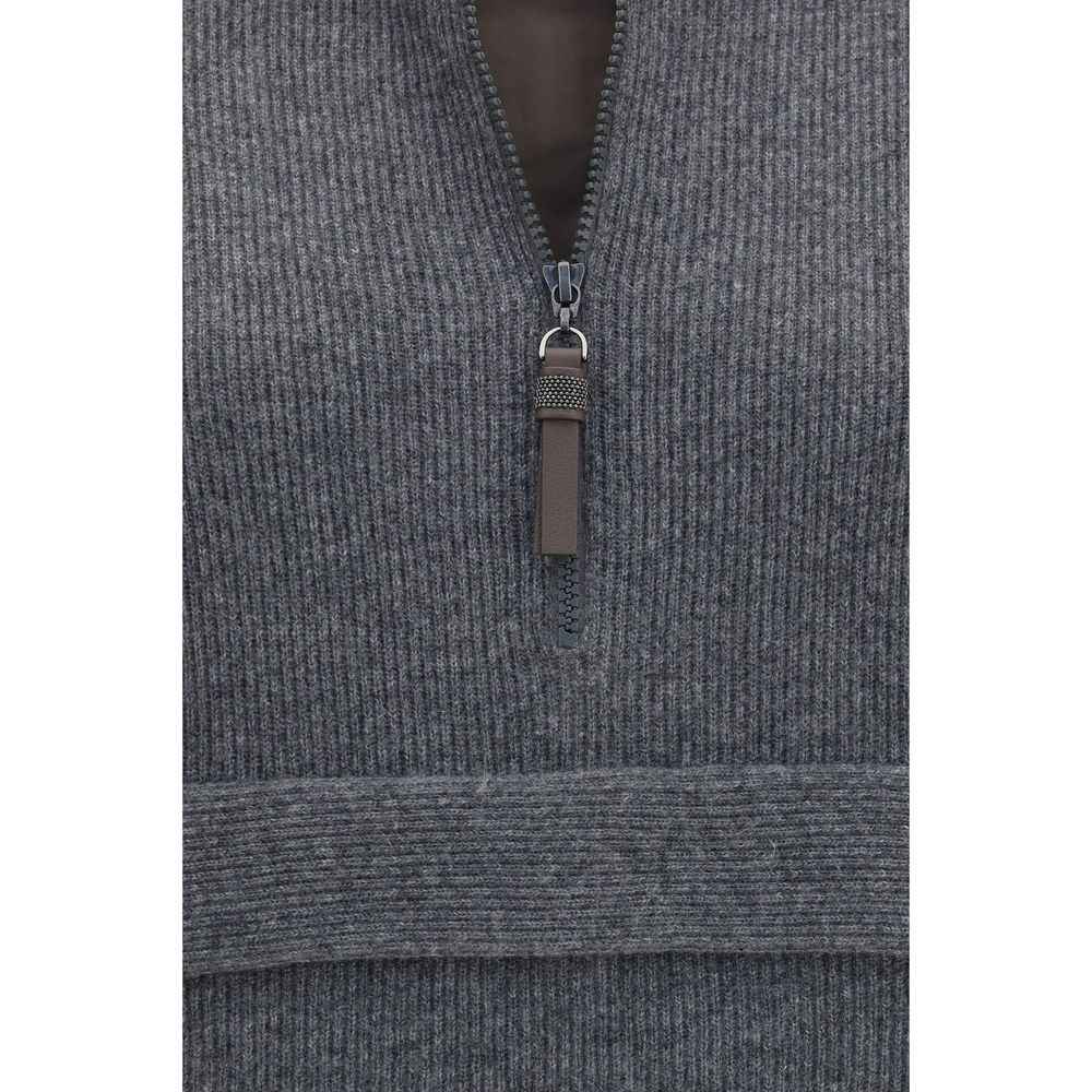 Brunello Cucinelli Gray Cashmere Sweatshirt