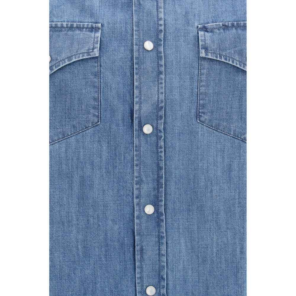 Brunello Cucinelli Blue Denim Shirt
