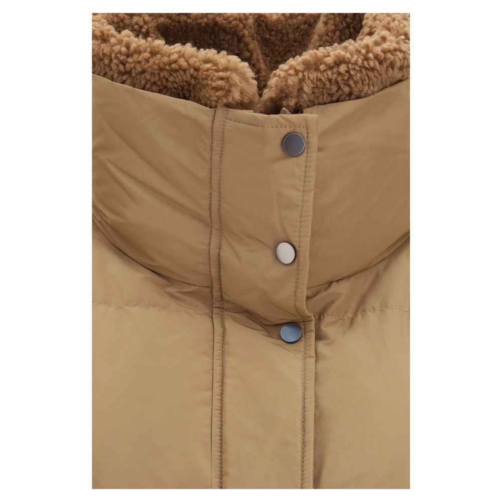 Brunello Cucinelli Beige Goose Down Full-Length Jacket