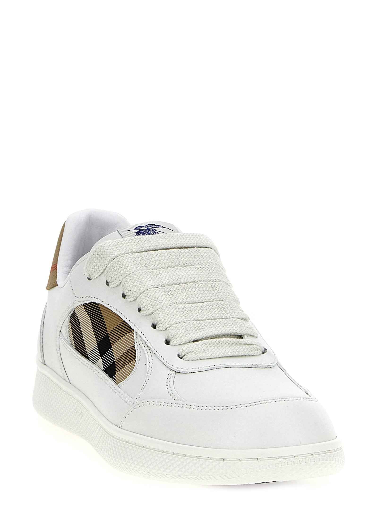Burberry Beige Leather Low Top Sneakers