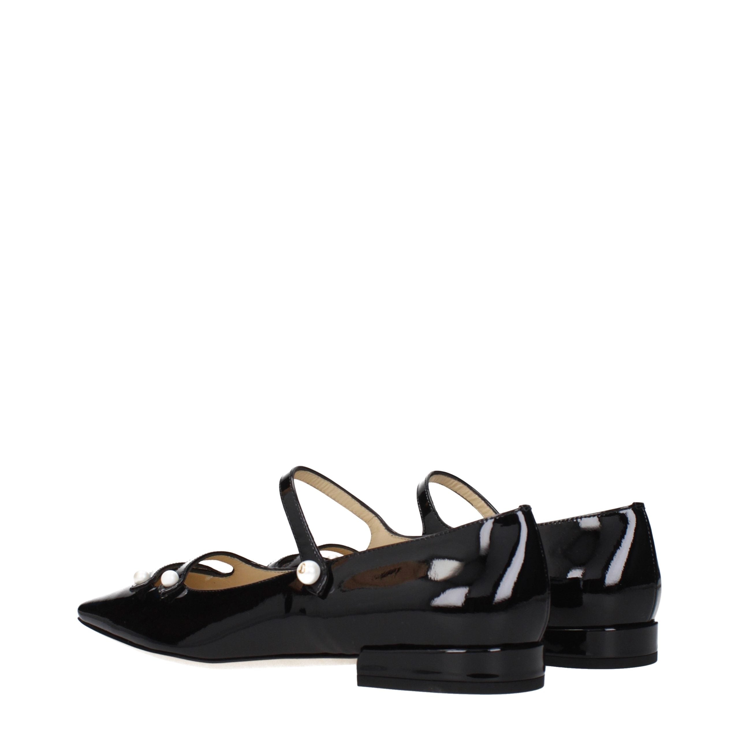 Jimmy Choo Black Leather Ballet Flats