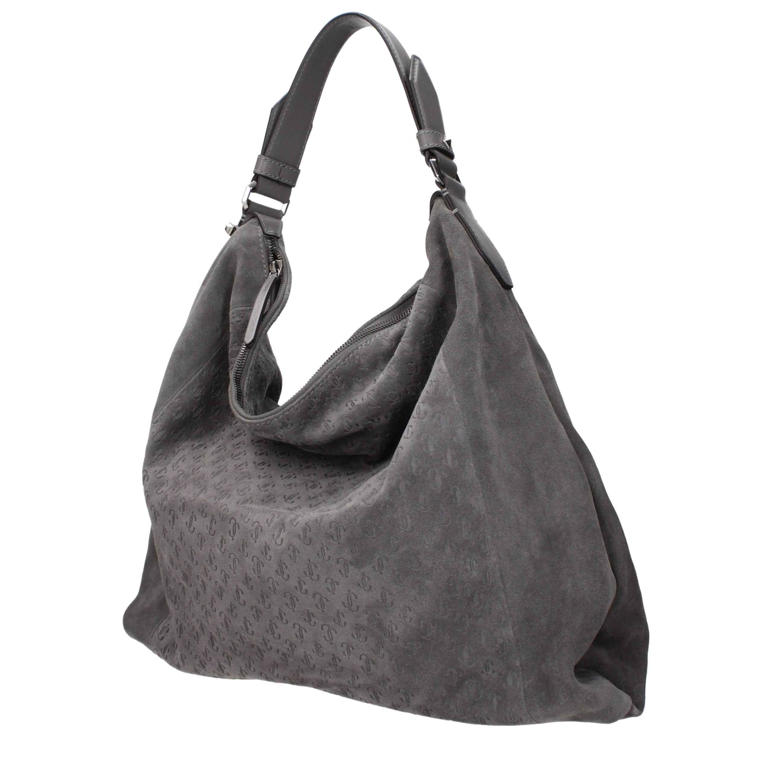 Jimmy Choo Gray Leather Shoulder Bag