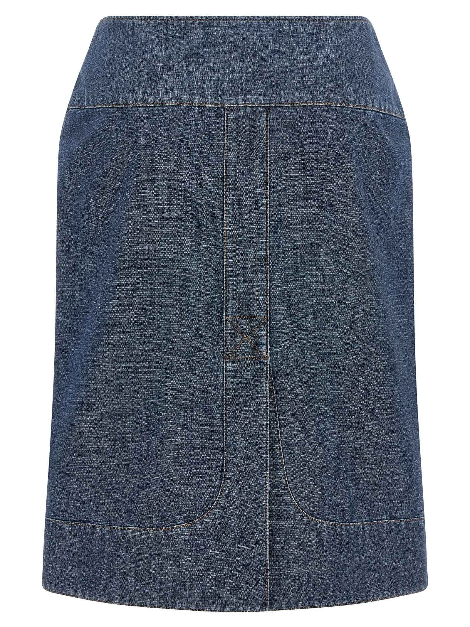 Fendi Blue Cotton Midi Skirt