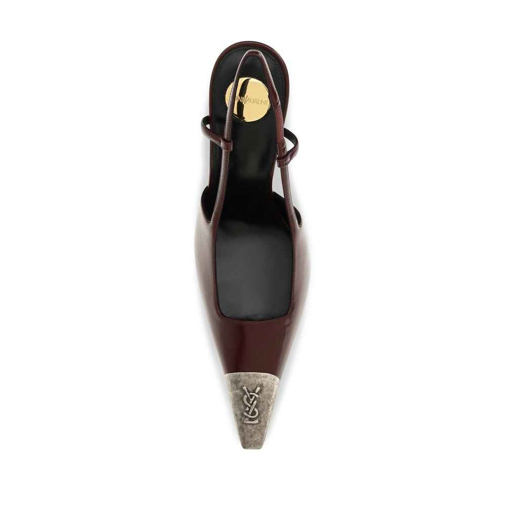 Saint Laurent Bordeaux Calf Leather Bos Taurus High Heel Pumps