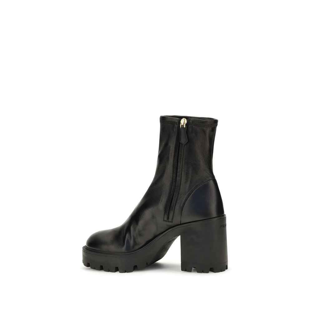 Prada Black Calf Leather Bos Taurus Ankle Boots