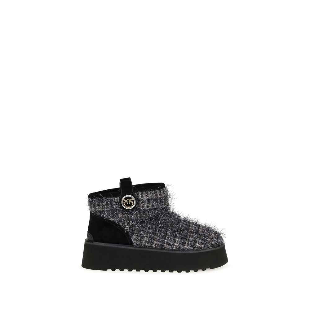 PINKO Black Fabric Ankle Boots