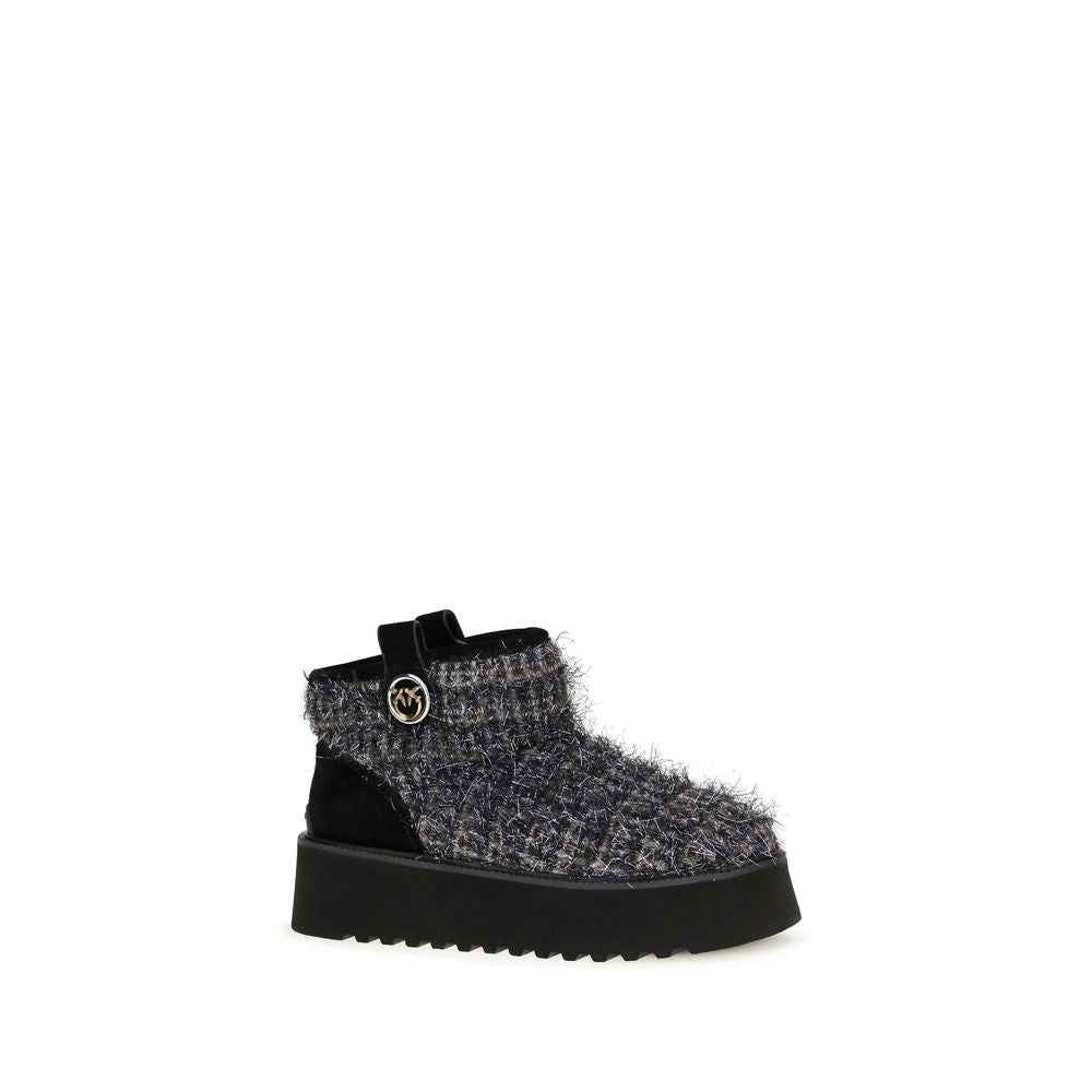 PINKO Black Fabric Ankle Boots